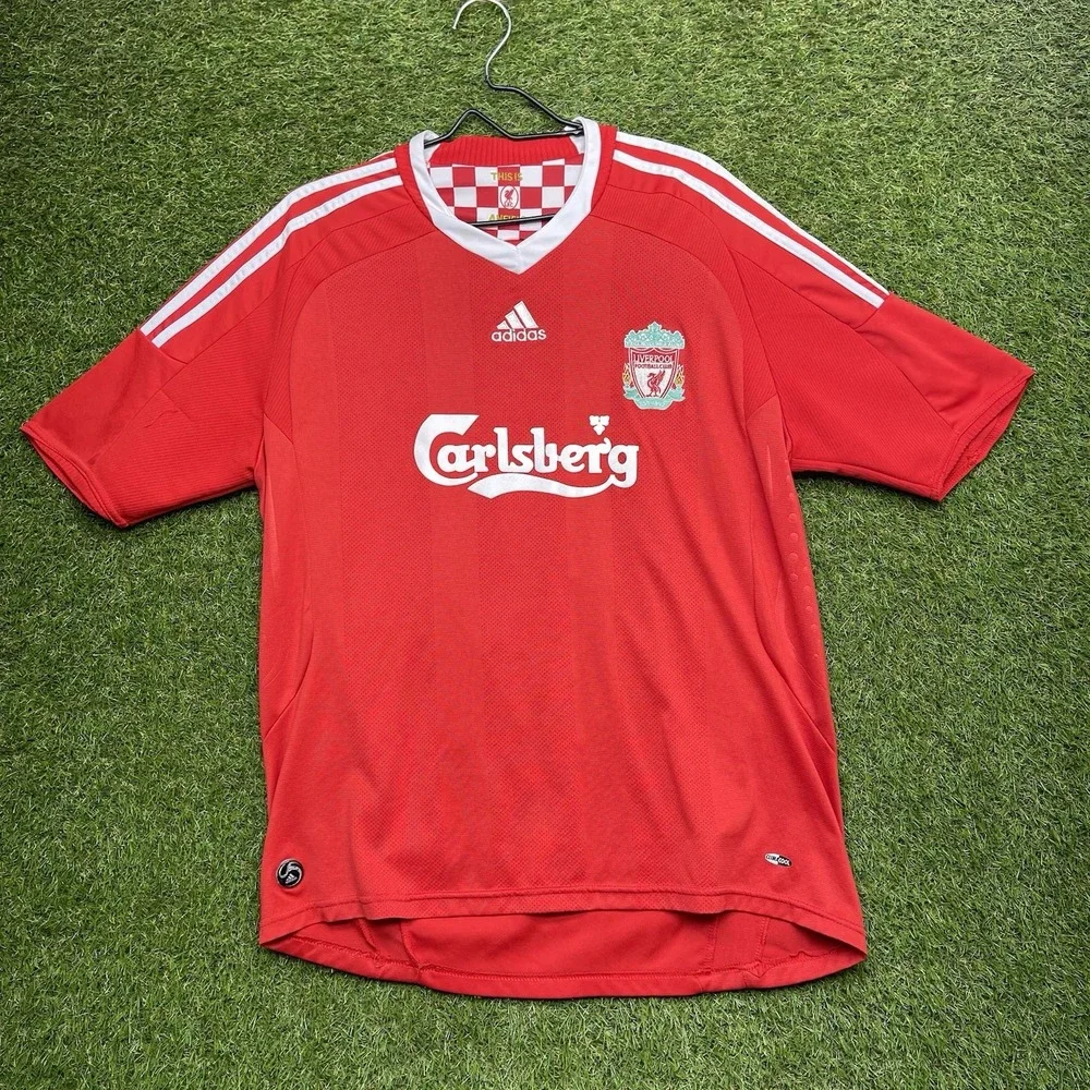 Adidas Authentic Liverpool Soccer Jersey Mens XL 2008/09 Gerrard #8 Red Sports